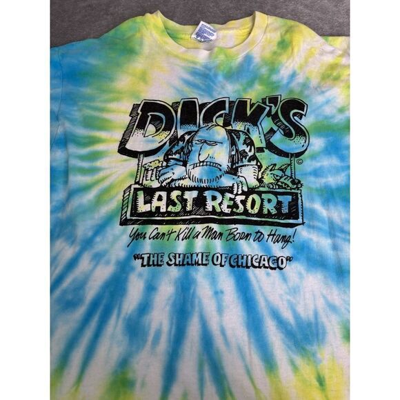 Vintage 90s Dick's Last Resort Short Sleeve T Shirt Men's Size Large Blue - Picture 4 of 10